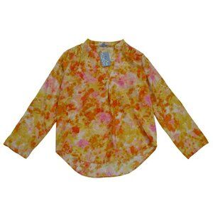 Womens Floral & Ivy Long Sleeve Top Vibrant Abstract Print S, NWT.